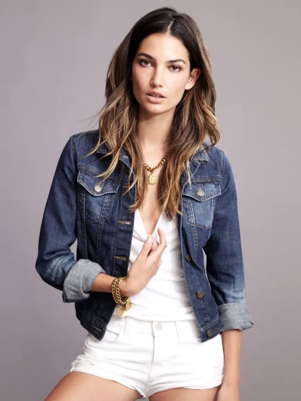 Lily Aldridge For Velvet Denim Jacker